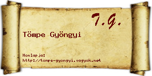 Tömpe Gyöngyi névjegykártya